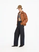 Bold Lambskin Jacket Khaki