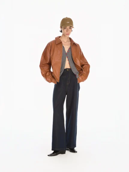 Bold Lambskin Jacket Khaki (2)