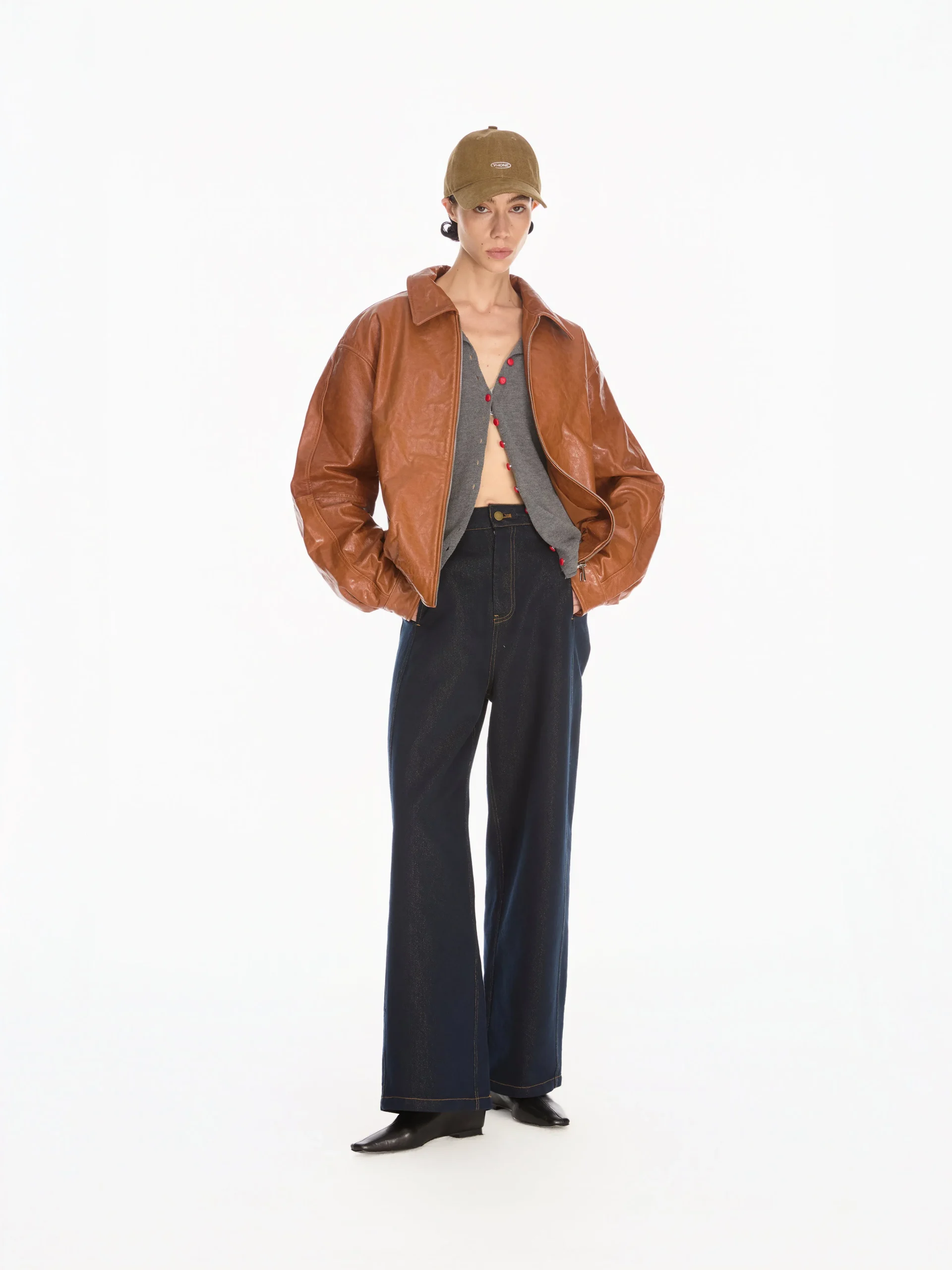 Bold Lambskin Jacket Khaki (2) Bold Lambskin Jacket Khaki (2)