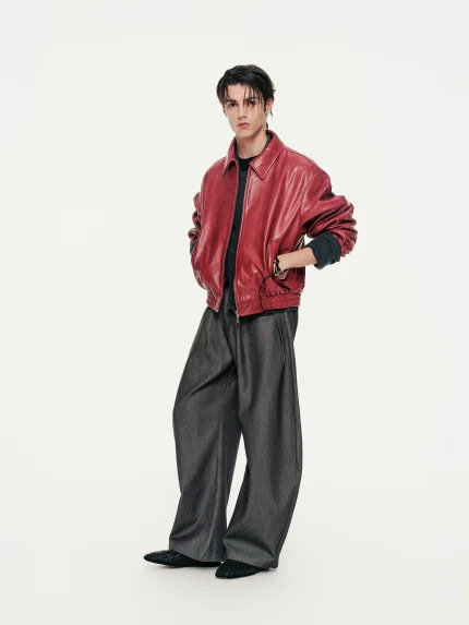 Bold Lambskin Jacket Red (2)