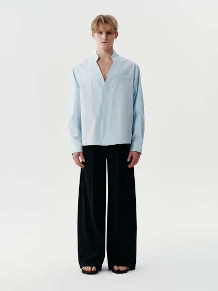 Cut Collar Shirt Sky Blue (3)