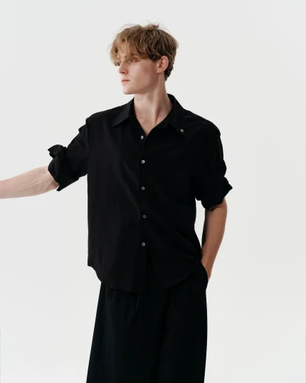 Echo Fold Shirt Black (1)