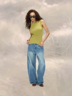 Riverdale Pleated Top Pea Green (1)