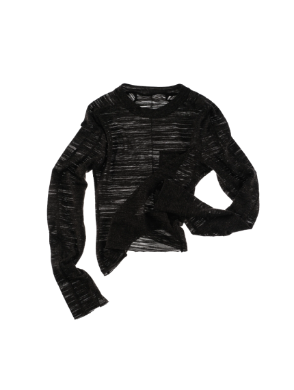 Sculpted Panel Tee Angora Black (1)