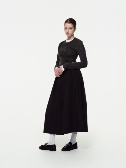 Sculpted Panel Tee Angora Black